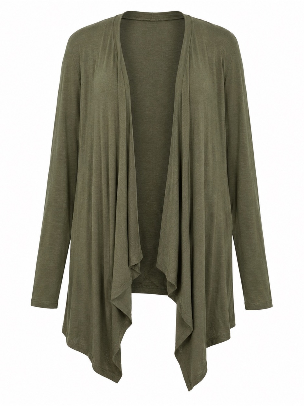 Zenana Outfitters Olive Green Open Front Draped Cardigan 2X Lightweight